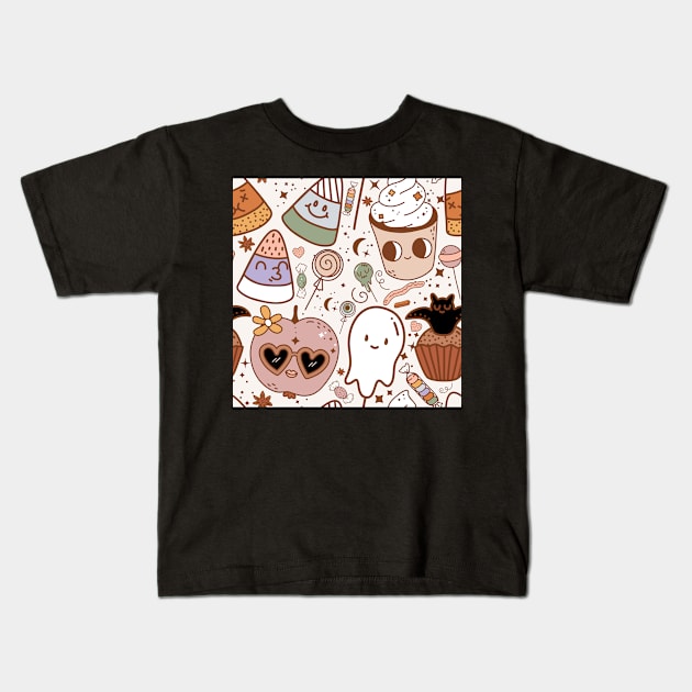 Spooky Cute Trick Or Treat Kids T-Shirt by Milibella